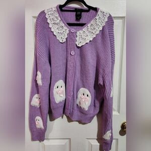 Sweet Society Pastel Purple Ghost Cardigan